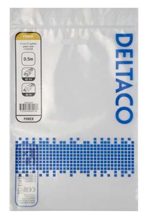 Deltaco Power cable IEC C14 - IEC C5, 0,5m, black