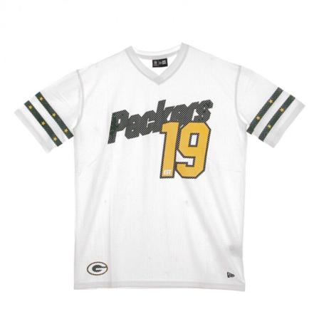 New Era, Casacca NFL Stripe Sleeve T-Shirt Greepac Biały, Mężczyzna, Rozmiar: L