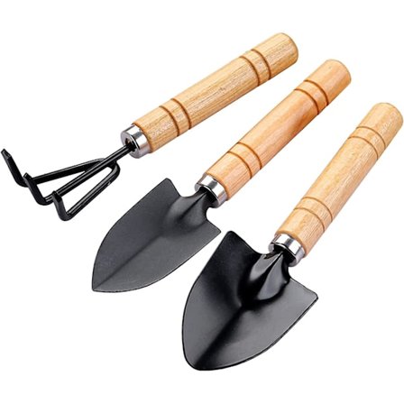 17cm Mini Hageverktøysett, 3 Deler Hageverktøy Med Liten Spade, Hagerive Og Plantingsspade, Ideelle Hageverktøy For Frøplanter, Bonsai, Sukkulenter