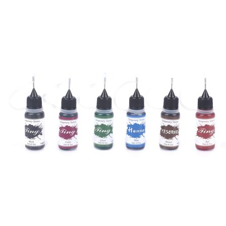 6 St 10 Ml Semipermanent Bläckpasta För Naturlig Kroppsfärg