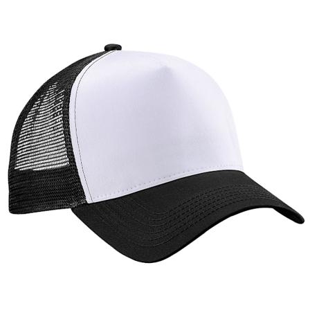Beechfield Herr Halv Mesh Trucker Cap / Huvudbonad (2-pack) På Black/White One Size