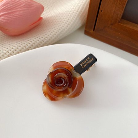 Tredimensionell Rose Hårnål Elegant Rose Flower Barrettes