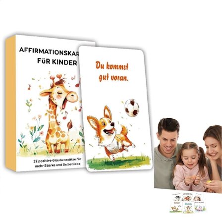 Inspirerende kort til børn, 32 tyske positive affirmationskort