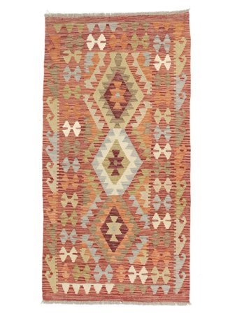 Tapis D'orient Kilim Afghan Old Style 78X152 Marron/Rouge (Laine, Afghanistan)