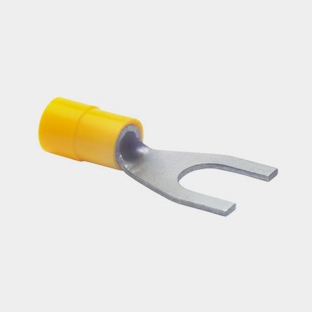 Capicorda a forcella isolati Skyllermarks, M6, adatti per cavi 4 - 6 mm², confezione da 25, giallo