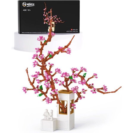 Sakura växt dekorativa blommor för vuxna, körsbärsblomma DIY-byggsats, hem- eller kontorsdisplayset (747 delar)