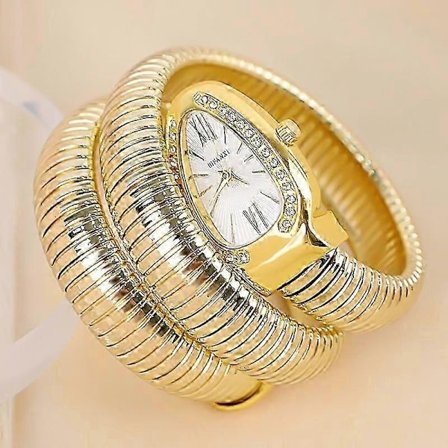 Dame Slange Armbåndsur Serpentin Bling Diamant Quartz Klokker-WELLNGS