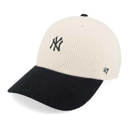 47 Brand - MLB Beige unconstructed Caps - New York Yankees MLB Base Runner Tt 47 Clean Up Natural/Black Dad Cap @ Hatstore
