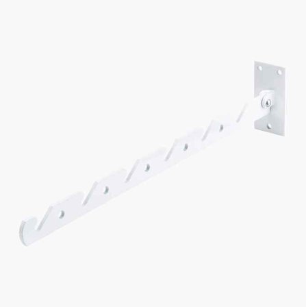 Biltema - Stabil Vegghengt Luftehenger i Pulverlakkert Stål, 38 cm, for Oppbevaring og Lufting av Klær – Hvit