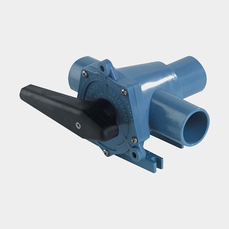 Y-ventil Whale Diverter Valve, plast, 1 1/2" (38 mm) slang, blå