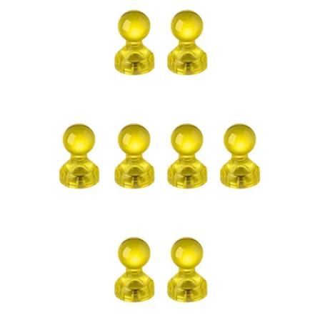 Kylskåpsmagnet - Kartnålsmagnet - Akryl - 8st - Gul Yellow
