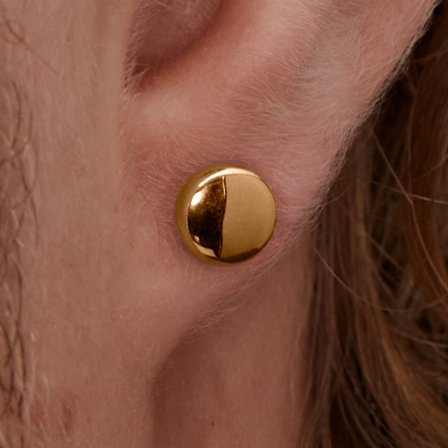 6mm Rose Gold-Tone Button Stud Earring for Men - Stud earrings