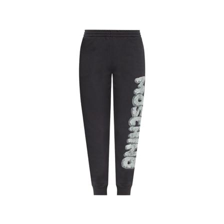 Moschino, Sweatpants The Flintstones Smiley Zwart, Dames, Maat:2XS,Katoen