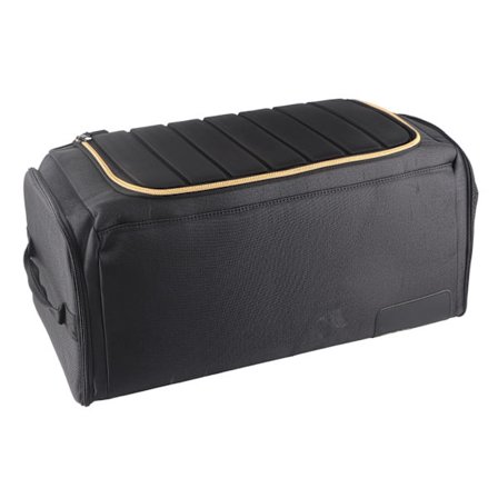 Bilbagage Organiser Stor Kapacitet Oxfordstof 3 Lag Collapsible Design Bilopbevaring Organiser til Bilbagage Sort 60L