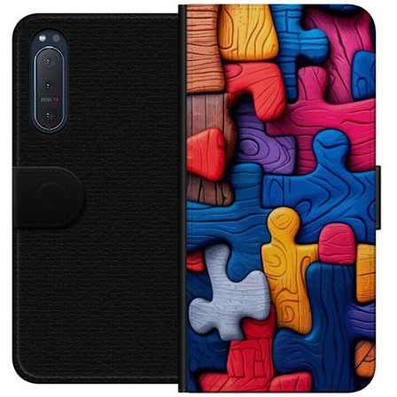 Yhteensopiva Lompakkokotelo Sony Sony Xperia 5 II Leikkisä kuvitus Stitchin kanssa vaaleanpunaisissa omenoissa pehmeässä pastellidesignissa, jossa