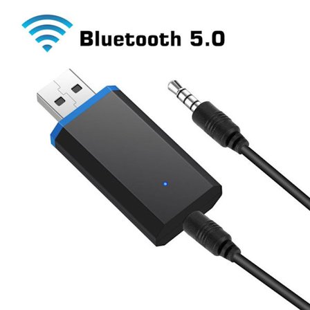 Bluetooth-sändare för TV, Trådlös Bluetooth 5.0 Sändare Ljudadapter Trådlös 3,5 mm Adapter för Hörlurar PC TV Laptop och Mer