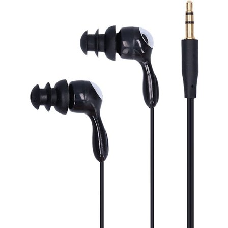 Vattentäta in-ear-hörlurar, benledningshörlurar med utbytbara öronproppar för simning, löpning, surfing (svart)