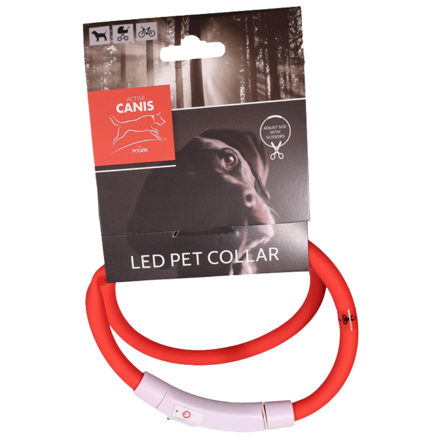 Active Canis USB Led Collar Red