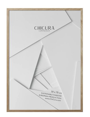 ChiCura Wooden Frame - Oak - Anti-Reflective Acrylic - Beige - 50X 70CM