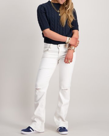 Gina Tricot Young Chunky low flare jeans Kremowy Jeansy Dziewczyna - Kids Brand Store