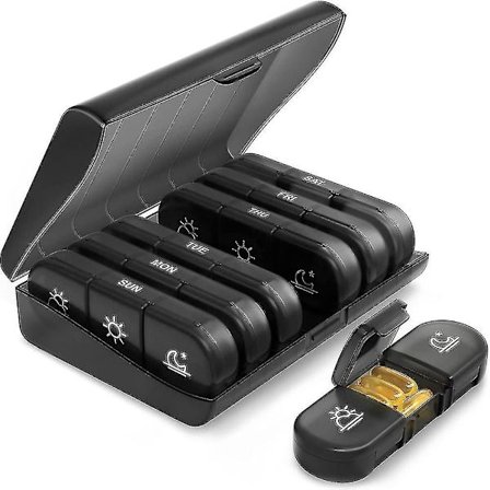 Daglig pilleorganisator 3 gange om dagen, stor ugentlig pilleæske, 7 dages pilleæske til vitaminer og kosttilskud