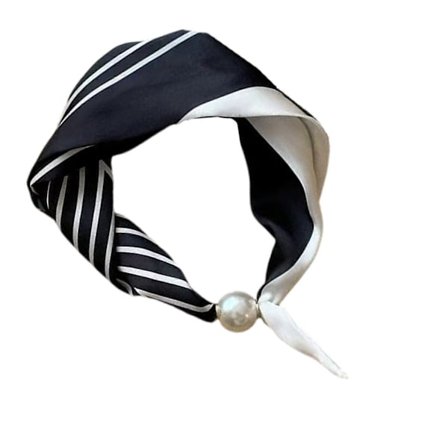 Moderigtigt silketørklæde med sikker magnetisk perlelås til kvinder, halstørklæde, dekorativt tørklæde, daglig brug, flerfarvet