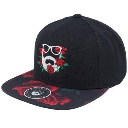 Bearded Man - Svart snapback Keps - Rose Logo Black/Rose Snapback @ Hatstore
