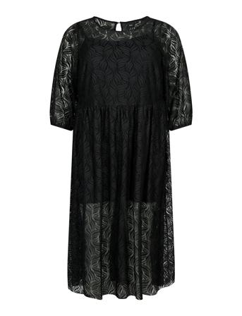 Mjuna, 3/4, Blk Dress Dresses Lace Dresses Svart Zizzi*Betinget Tilbud