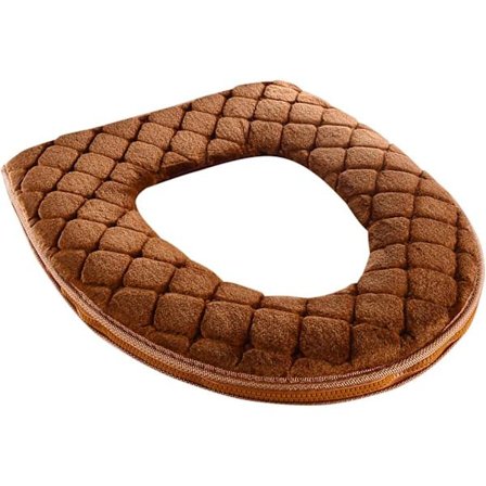 Ruskea lämmin vetoketjullinen WC-istuimen matto muistivaahtomuovista WC-istuimelle