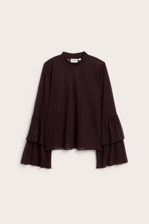 Kappahl | Gjennomsiktig langermet topp | Vinrød