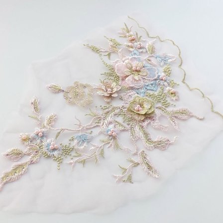 3D Spetsblommor Bröllopsklänning Trim 2 2