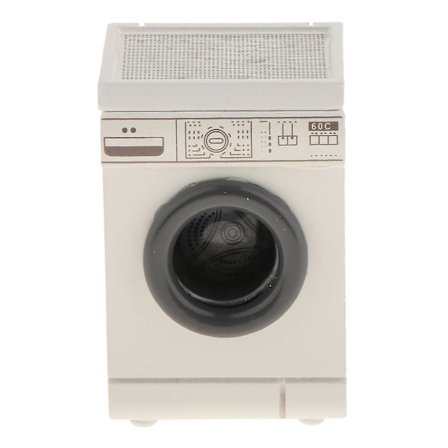 Legetøj til Børn 1:12 Skala Vaskemaskine Børns Legetøjsvaskemaskine og Tørretumbler Mini Træmøbler Mini Vaskemaskine Legetøj