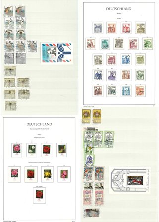 Vesttyskland og Berlin - Samling i 2 frimärksalbum og 2 indstiksbøger