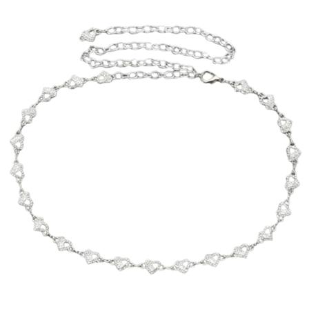 Smal bälte i metall med strass och pärlhjärta - 11035 - Stil A