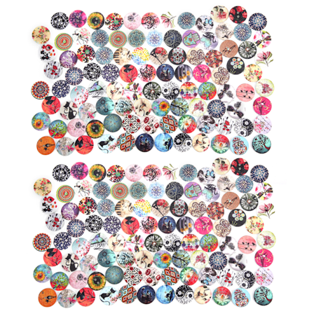 200 st träknappar, handgjorda, 2 hål, runda träknappar för sömnad, DIY-hantverk, 20 mm