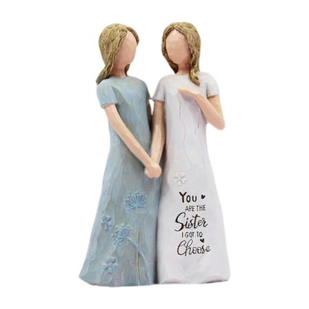 Pige Venskabsstatue Figur Gave Bogreol Julepynt Rensdyr Skulptur Beige[HK]