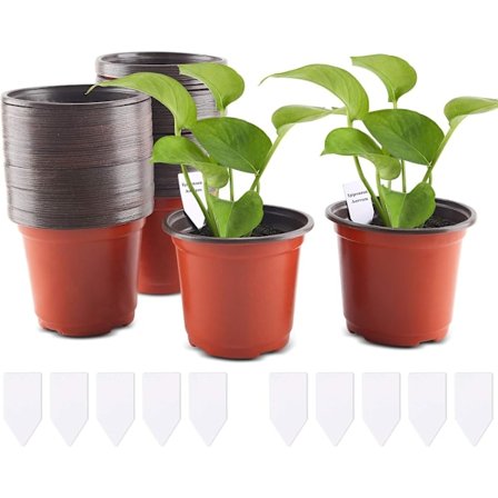 100 stk. plastikpotter, 10 cm plastikpotter med etiketter til planter, planteskoler, blomsterpotter