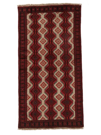 Beluch Vloerkleed Oosters Zwart/Donkerrood (Wol, Perzië/Iran)