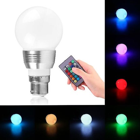 3w 16 färgskiftande LED-bajonettlampa med fjärrkontroll