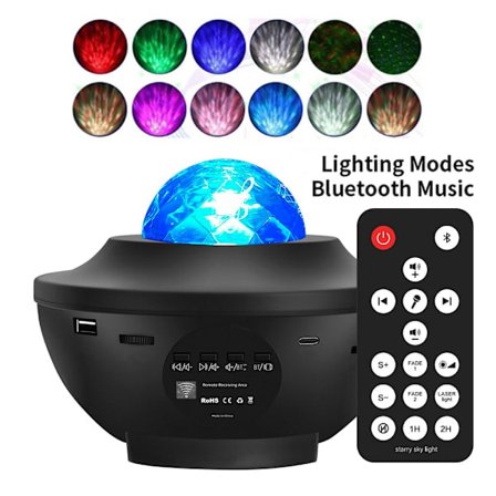 Star Projector with Bluetooth Speaker - Your Own Multi-Colored Galaxy Lamp