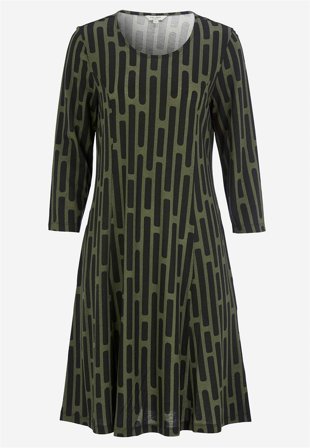 Cellbes of Sweden - Mönstrad trikåklänning med fickor - grön / mönstrad - för damer - 42/44