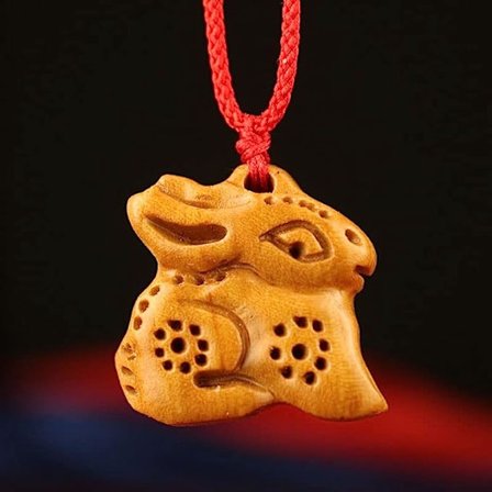 Vedhæng mahogni 12 slægter kanin halskæde kvinder træ bærbare smykker