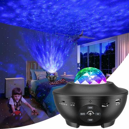 Nattlampa Galaxy Star - Stjärnprojektor Svart