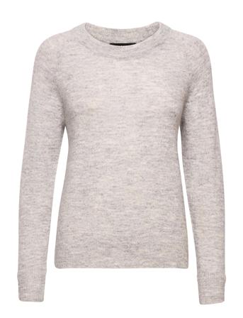 Slflulu Ls Knit O-Neck Grey Selected Femme