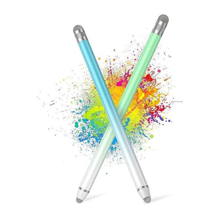 2 st universella styluspennor, högkänsliga fibertoppar, lämpliga för / surfplatta och alla pekskärmar