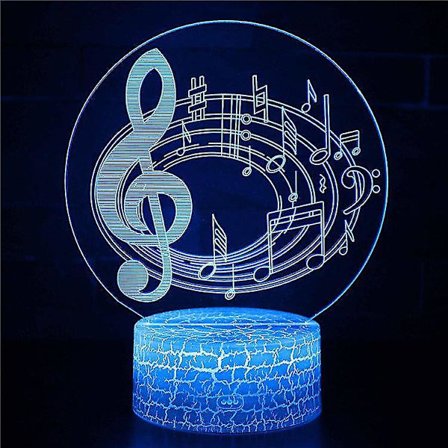 3D optisk illusion lampa LED nattljus, 7 färger Touch sänglampa Sovrumsbord Art Deco Barn N