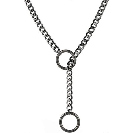 Hjärtformad O-ring Slip Chain Halsband Kubansk Kedja Hjärtformat Halsband Punk Rock Krage Halsband Handgjord Justerbar Lariat Y Halsband Svart Ring