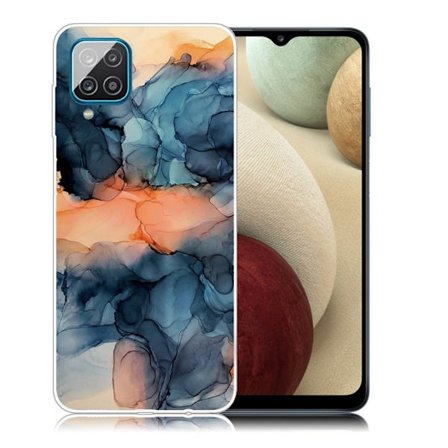 Marmormotiv Samsung Galaxy A12 5G skal - Orange Mellan De Blå