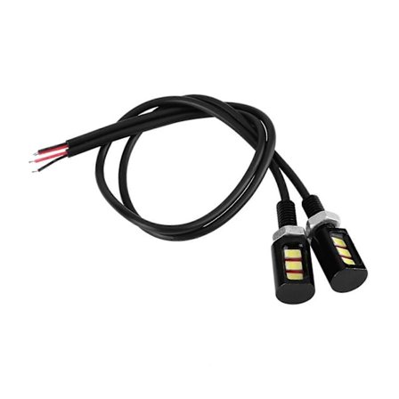 2x 12V Universal Bil Motorcykel Registreringsskylt Skruv Bult Lampa Vitt LED-ljus