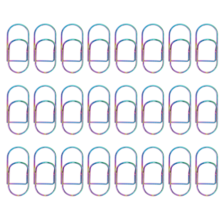 24 stk Metall Penn Klipp Fargerike Rustfrie Flerbruks Penneholder Klipp for Notatbøker Skole